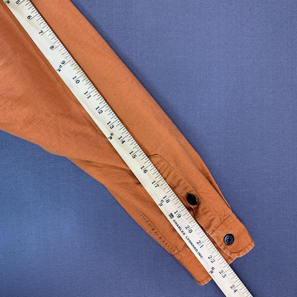 Tommy Hilfiger Shirt Mens Medium Orange Navigator Naval Military Long Sleeve - Picture 15 of 16